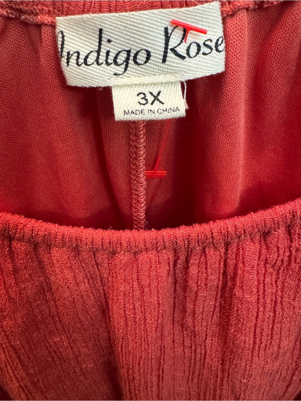 Indigo Rose Burnt Orange Peasant Boho Dress Crochet Sleeve Detail Sz 3x - Picture 2 of 7